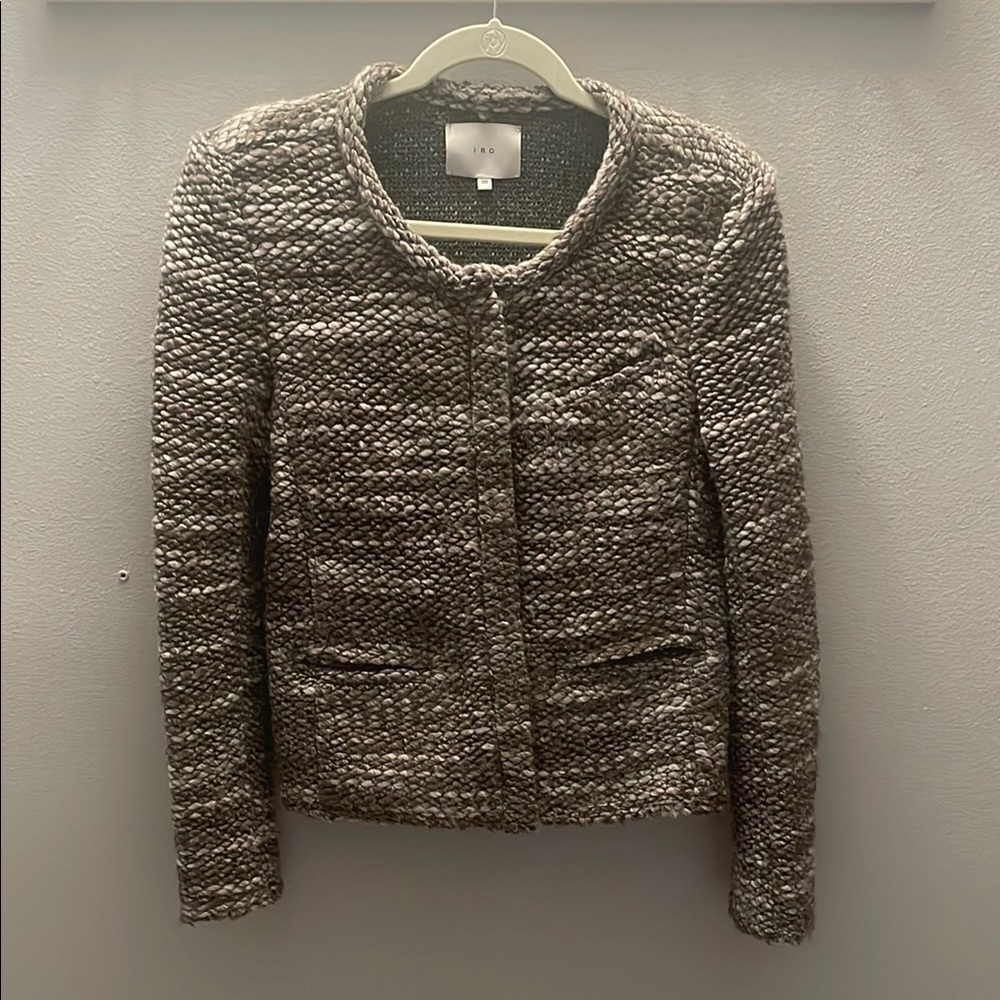 Iro Elegant Tweed Jacket - Gray